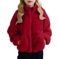 thumbnail image 1 of Hurxie Girls Fleece Jacket Sherpa Zip Up Outwear Fuzzy Fall Winter Coat with Pockets for Kids 10 Years, 1 of 7