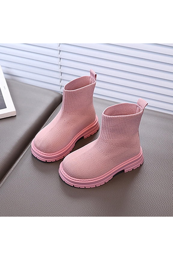 Girls Glittery Ankle Boots Kids Lace Up Combat Boots with Side Zipper Pink 21