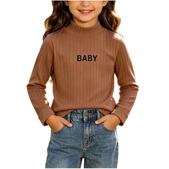 Hurxie Girls Half Turtleneck Long Sleeve Knit Slim Sweater Pullover Tops 3-4 Years