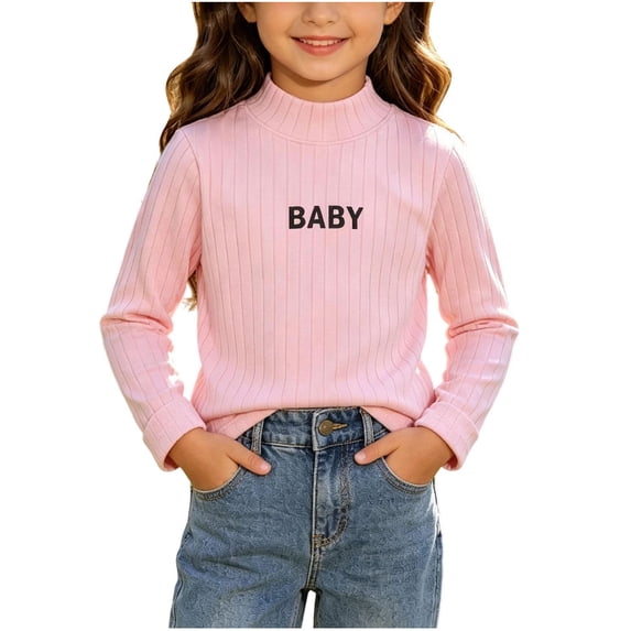 Hurxie Girls Half Turtleneck Long Sleeve Knit Slim Sweater Pullover Tops 3-4 Years