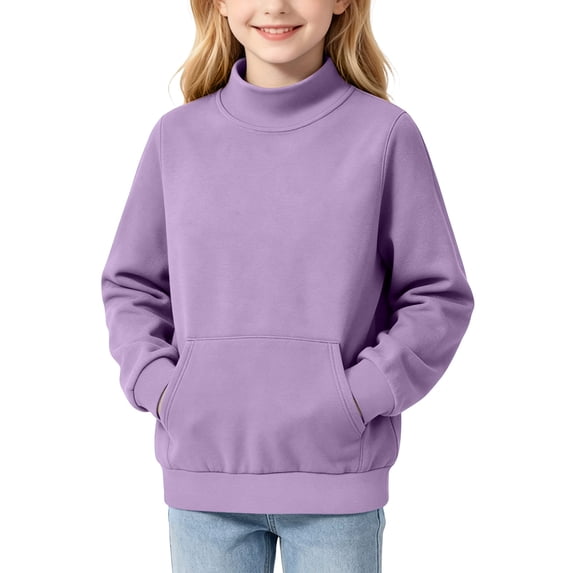 Hurxie Girls Long Sleeve Shirts Crewneck T-Shirts, Kids Crewneck Sweatshirt for Girls 120