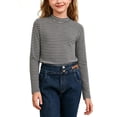 thumbnail image 1 of Hurxie Girls Mock Neck Turtleneck Long Sleeve Shirt Soft Stretchy Basic Layering Tee Top 9-10Years, 1 of 6