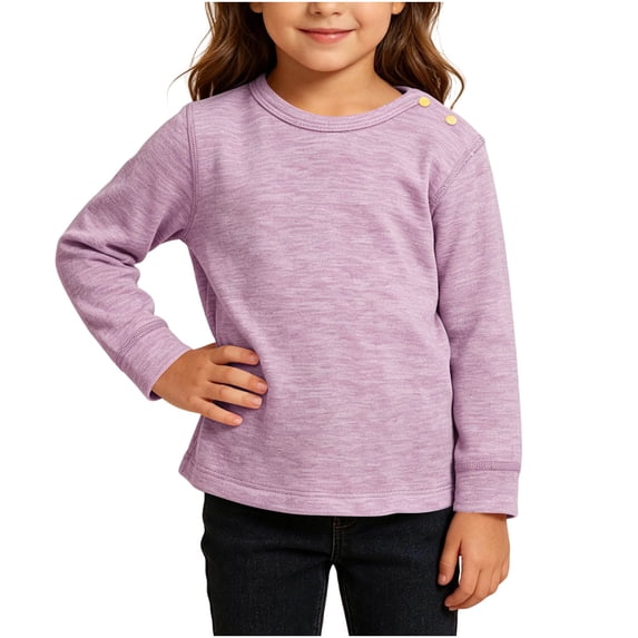 Hurxie Girls Raglan Long Sleeve Shirts Crewneck Tunic Tops | Kids Curve Hem Tees,Fashion T-Shirts 2-3 Years
