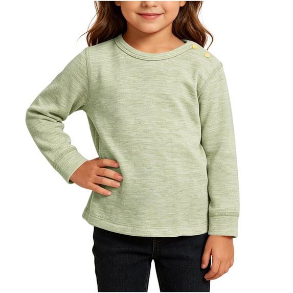 Hurxie Girls Raglan Long Sleeve Shirts Crewneck Tunic Tops | Kids Curve Hem Tees,Fashion T-Shirts 3-4 Years
