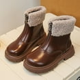thumbnail image 1 of Hurxie Girls Toddler Faux Fur Shearling Style Boots, Girls Warm Winter Flat Non-Slip Zip Snow Boots for Indoor Outdoor(Toddler/Little Kid/Big Kid) Brown 8.5-9Years, 1 of 4