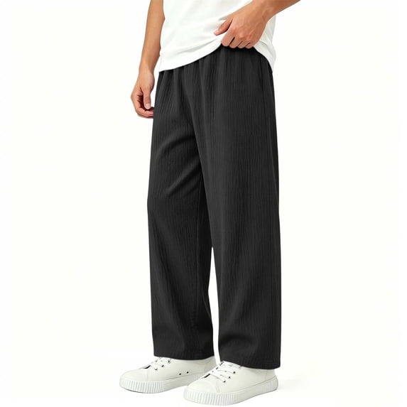 Hurxie Girls' Wide Leg Pants with Pockets Drawstring Baggy Casual Sweatpants Kids Loose Soft Summer Pant Black,1-2Years