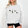 thumbnail image 1 of Hurxie Halloween Ghost Sweatshirt Womens Cute Ghost Cat Graphic Pullover Tops Spooky Season Shirt Casual Shirt White,L, 1 of 7