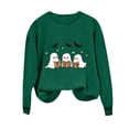 thumbnail image 1 of Hurxie Halloween Spooky Season Sweatshirt Women Cute Ghost Graphic Pullover Tops | Magical Halloween Sweatshirts, Womens Black Cat Ghost Shirts, Funny Halloween Long Sleeve Sweater, 1 of 4