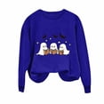 thumbnail image 1 of Hurxie Halloween Spooky Season Sweatshirt Women Cute Ghost Graphic Pullover Tops | Magical Halloween Sweatshirts, Womens Black Cat Ghost Shirts, Funny Halloween Long Sleeve Sweater, 1 of 4