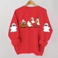 thumbnail image 1 of Hurxie Halloween Sweatshirts for Women Ghost Reading Books Sweater Cute Spooky Bookish Shirt Fall Pullover Tops Red,L, 1 of 6