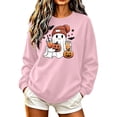 thumbnail image 1 of Hurxie Halloween Women Pumpkin Sweatshirt Funny Pumpkin Face Graphic Pullover Crewneck Long Sleeve Fall Shirts Top, 1 of 5