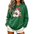 thumbnail image 1 of Hurxie Halloween Women Pumpkin Sweatshirt Funny Pumpkin Face Graphic Pullover Crewneck Long Sleeve Fall Shirts Top, 1 of 5