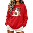 thumbnail image 1 of Hurxie Halloween Women Pumpkin Sweatshirt Funny Pumpkin Face Graphic Pullover Crewneck Long Sleeve Fall Shirts Top, 1 of 5