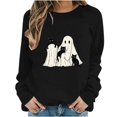 thumbnail image 1 of Hurxie Halloween Women Sweatshirt Funny Graphic Pullover Crewneck Long Sleeve Fall Shirts Top, 1 of 6