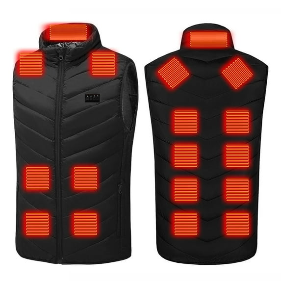 Hurxie Heated Vest USB Electric Heated Vest Heating Jacket Winter Vests for Outdoor Motorcycle Camping Fishing Skiing Black XL