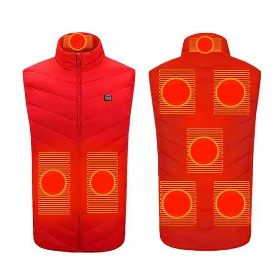 Hurxie Heated Vest Women, Electric Warming Heated Jackets, (Battery Pack Not Included) Smart Controller With Lights-out Red 3XL