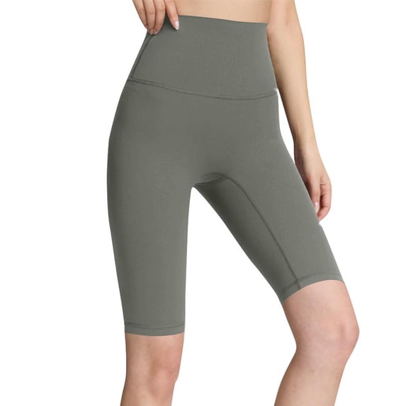 Hurxie High Waisted Biker Shorts for Women Workout Yoga Running Yoga Shorts Army Green,S