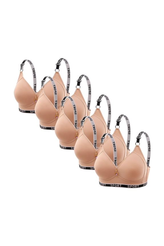 Push Up Thick Padded Plunge Underwire T Shirt Bra Lift Support for Women Beige,M