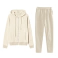 thumbnail image 1 of Hurxie Jogging Suits for Women 2 Piece Casual Beige 3XL, 1 of 4