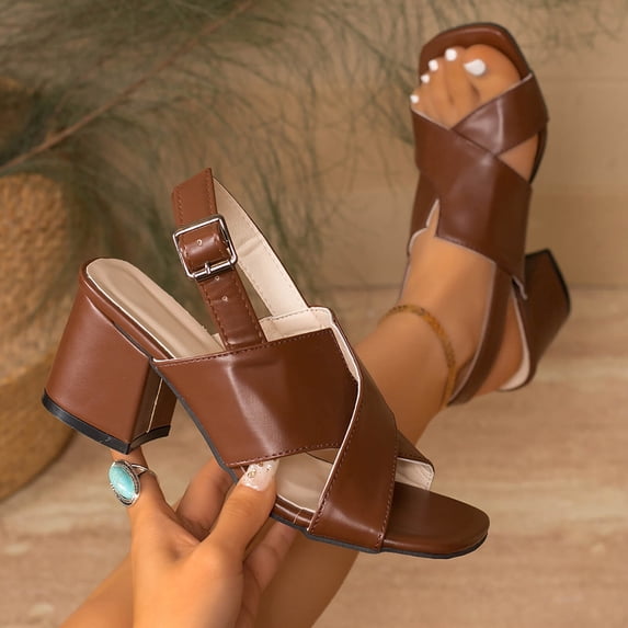 Hurxie Kitten Heels for Women Pointed Toe Mesh Floral Slingback Heeled Sandals With Pearl Slip On Backless Bridal Wedding Sandals Shoes Brown 38
