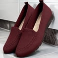 thumbnail image 1 of Hurxie Loafers for Women Comfort Slip On Walking Shoes Knit Dressy Comfortable Business Casual Work Flats Red 38, 1 of 5