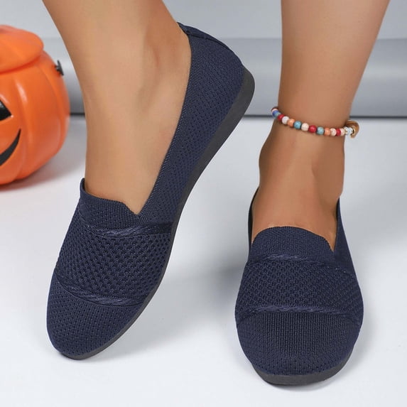 Hurxie Loafers for Women Comfortable Slip on Work Flats Shoes Womens Dressy Casual Walking Shoes Dark Blue 38