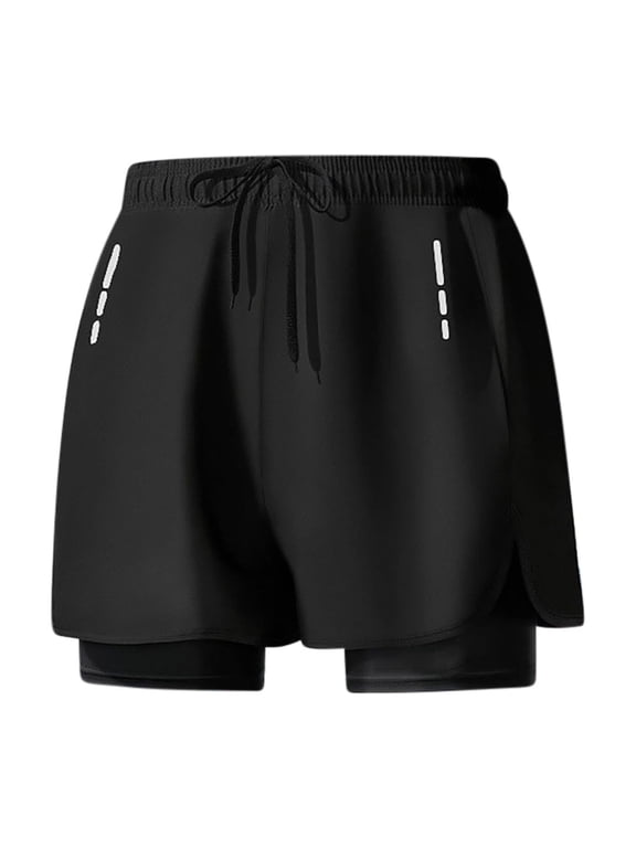 Men Swim Trunks with Pocket Quick Dry Breathable Shorts for Summer Beach Pool Cruise Black,S
