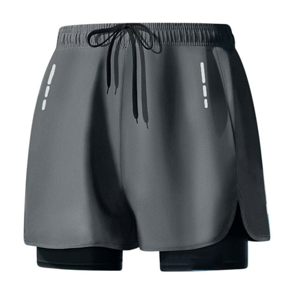 Hurxie Men Swim Trunks with Pocket Quick Dry Breathable Shorts for Summer Beach Pool Cruise Gray,3XL