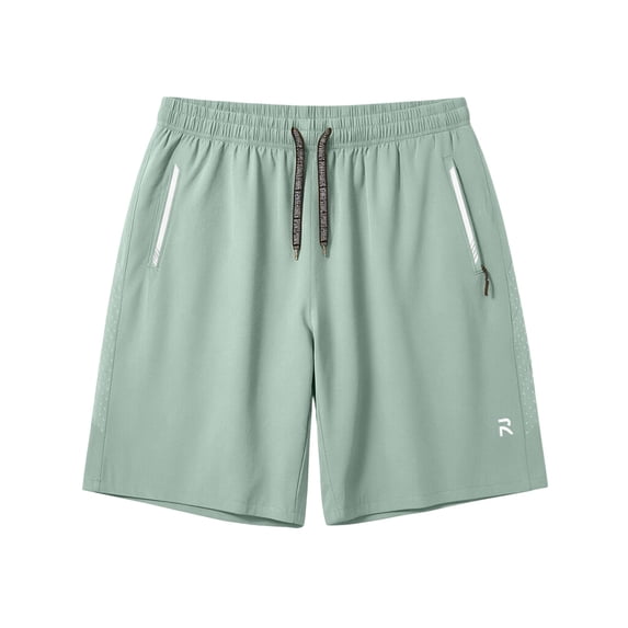Hurxie Men's Athletic Running Shorts Quick Dry Workout Shorts Lightweight Sports Gym Basketball 7"/ 9"/ 5" Tennis Hiking Green,S