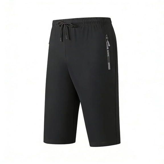 Hurxie Men's Athletic Shorts Lightweight Sport,Gym,Workout,Running Jogging Shorts Quick Dry with Zipper Pockets Black,3XL