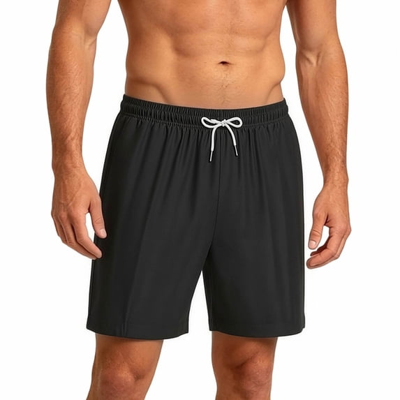 Hurxie Men's Athletic Shorts with Pockets 5" / 7" / 9" Inseam Quick Dry Lightweight Workout Gym Running Shorts Black,M