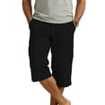 thumbnail image 1 of Hurxie Men's Belted Long Cargo Shorts for Men, Below Knee Length Mens Cargo Shorts, 3/4 Pants Black,S, 1 of 7