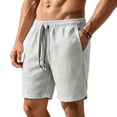thumbnail image 1 of Hurxie Men's Casual Shorts 7 Inch Elastic Waist Drawstring Lightweight Summer Beach Shorts with Pockets Gray,XL, 1 of 5