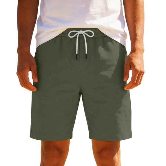 Hurxie Men's Casual Shorts Cotton Athletic Workout Shorts Lounge Sweat Shorts with Pockets Army Green,2XL