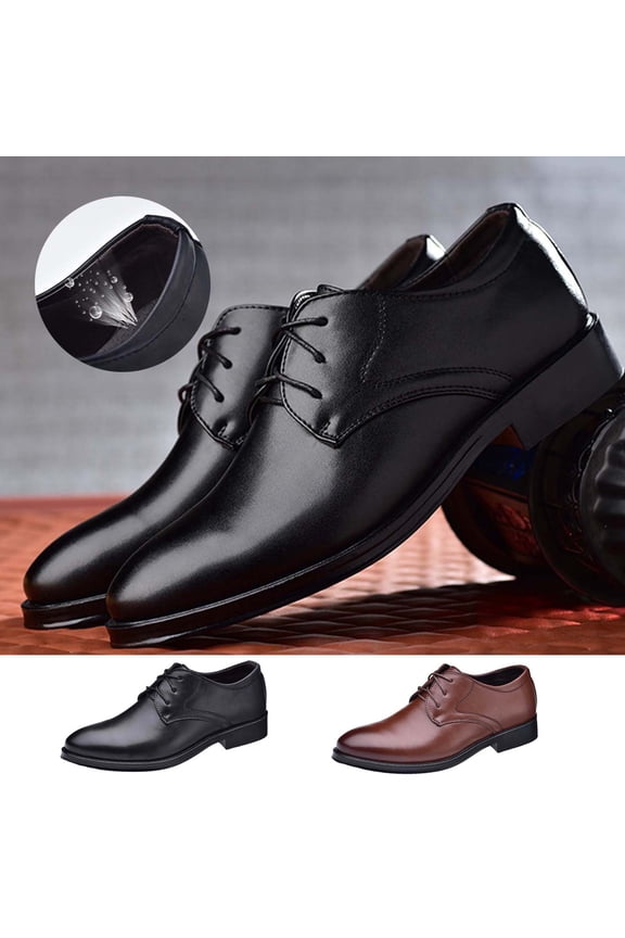Men's Dress Shoes Wingtip Oxfords with Brogue Formal Business Wedding Derby Shoes Brown 41