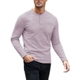 thumbnail image 1 of Hurxie Men's Henley Waffle Casual Long Sleeve Lightweight Button T-Shirts Gray,L, 1 of 6