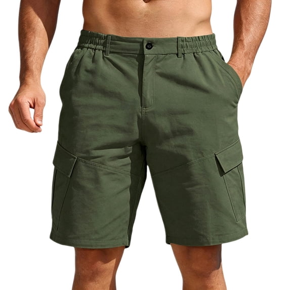 Hurxie Men's Hiking Cargo Shorts 9"/7"/11" Lightweight Outdoor Shorts for Men Trip Golf Camping Casual with Pockets Army Green,3XL