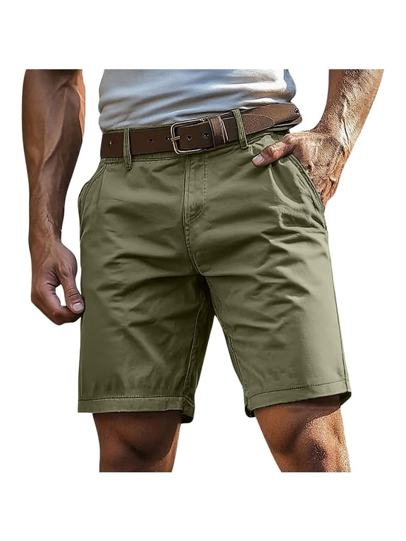Men's Hiking Cargo Shorts Outdoor Travel Shorts for Men with Pocket for Fishing Camping Casual Army Green,XL