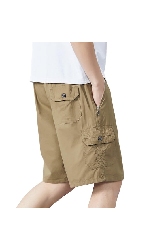 Men's Hiking Cargo Shorts Quick Dry Lightweight Summer Travel Shorts with Pockets Yellow,4XL