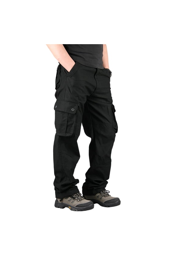 Men's Hiking Pants Lightweight Cotton Outdoor Military Cargo Trousers Black,33