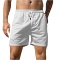 thumbnail image 1 of Hurxie Men's Linerless Workout Shorts 5'' - Lightweight Quick Dry for Running Sports Athletic Gym with Pockets White,L, 1 of 7