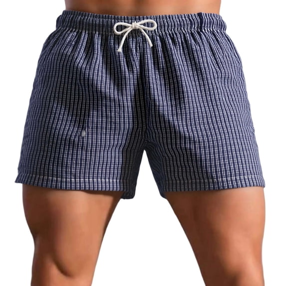 Hurxie Men's Pajama Shorts, Soft Woven Pajama Shorts for Men Plaid Pj Bottoms Multicolor,S