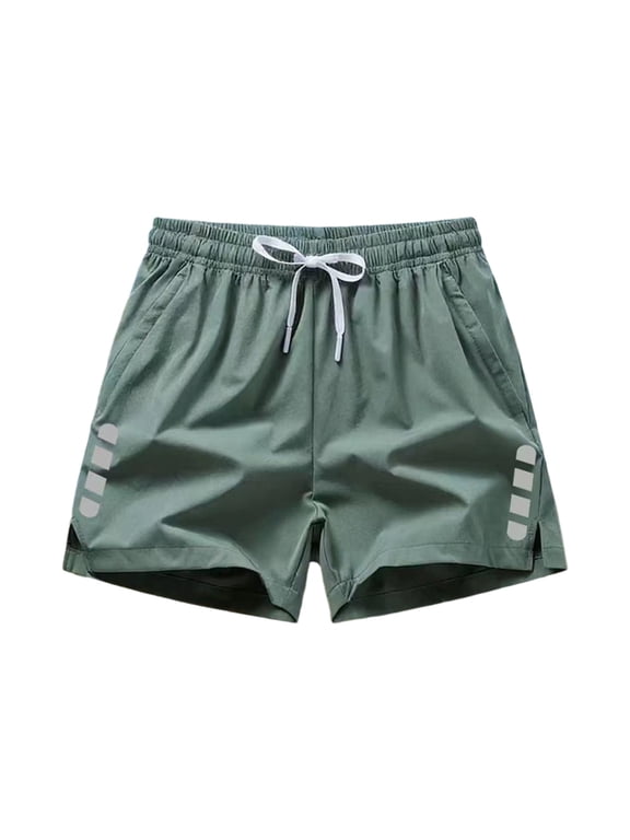 Men's Running Shorts 7" Quick Dry Gym Athletic Workout Shorts with Pockets Army Green,L