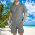 thumbnail image 1 of Hurxie Men's Shorts Set 2 Piece Summer Outfits Casual Vacation Tracksuits Dark Gray,L, 1 of 6