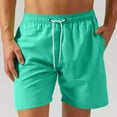 thumbnail image 1 of Hurxie Men's Swim Trunks 5 Inch Quick Dry Board Shorts Swimming Trunks Beach Shorts for Men Bathing Suits Mint Green,L, 1 of 6
