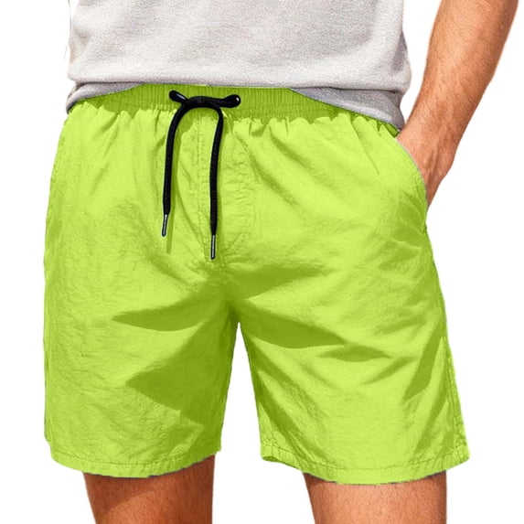 Hurxie Men's Swim Trunks Quick Dry Beach Shorts with Pockets and Mesh Lining Mint Green,2XL