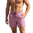 thumbnail image 1 of Hurxie Men's Swim Trunks Quick Dry Beach Shorts with Zipper Pockets Pink,L, 1 of 7