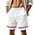 thumbnail image 1 of Hurxie Mens Athletic Gym Shorts 5/5.5 Inch Cotton Casual Shorts Elastic Waist Joggers Sports Sweat Shorts with Pockets White,L, 1 of 6
