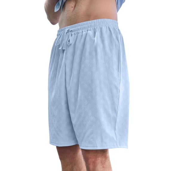 Hurxie Mens Basic Shorts with Pockets Basketball Gym Workout Plain Uniform PE Shorts Sky Blue,XL