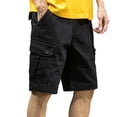 thumbnail image 1 of Hurxie Mens Cargo Sweat Shorts Casual Elastic Waist Drawstring Gym Athletic Jogger Shorts with Pockets Black,M, 1 of 6